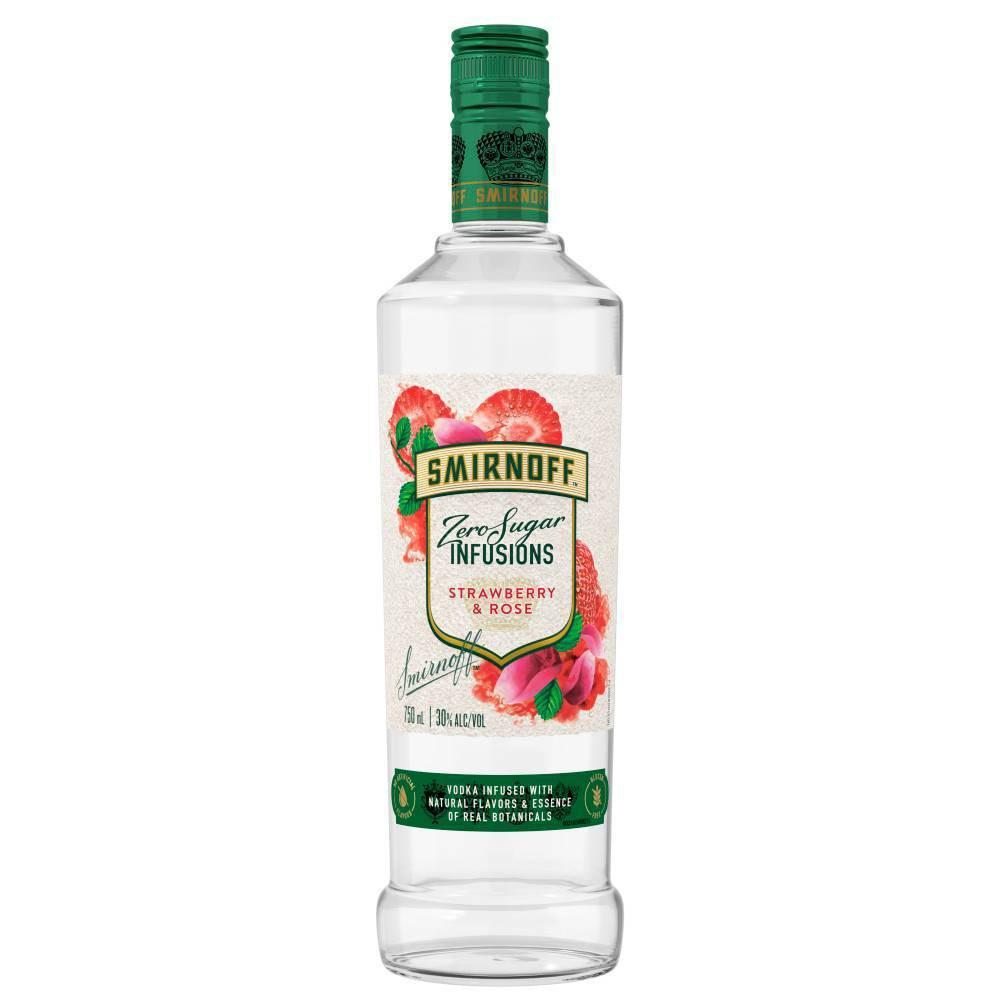 Smirnoff Zero Sugar Infusions Strawberry & Rose, Vodka Specialty - Newport Wine & Spirits