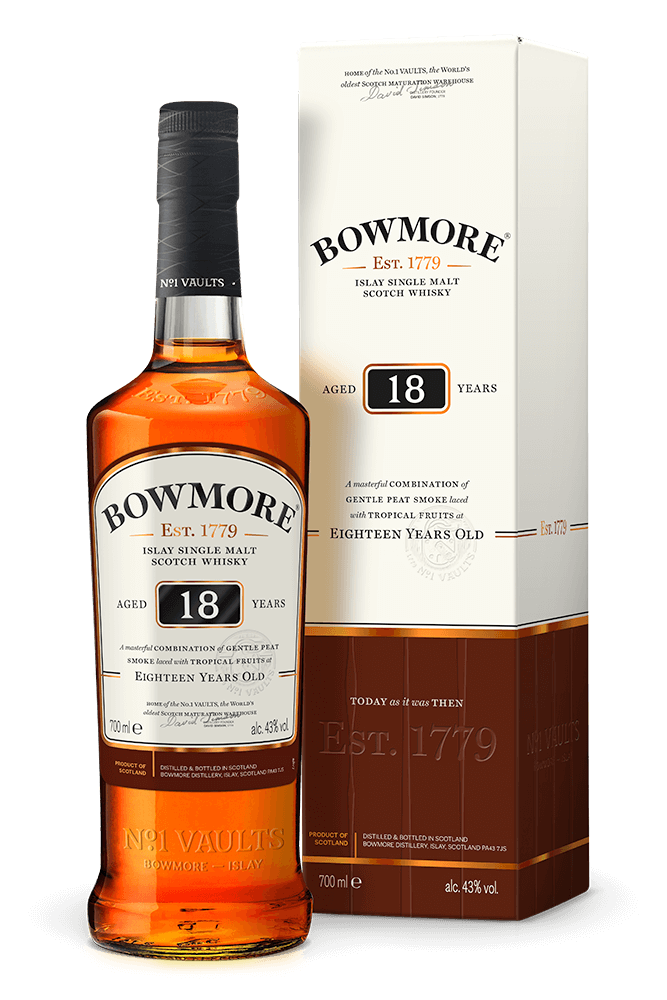 Bowmore Islay Single Malt  Aged 18 Years Scotch Whiskey -750 ml