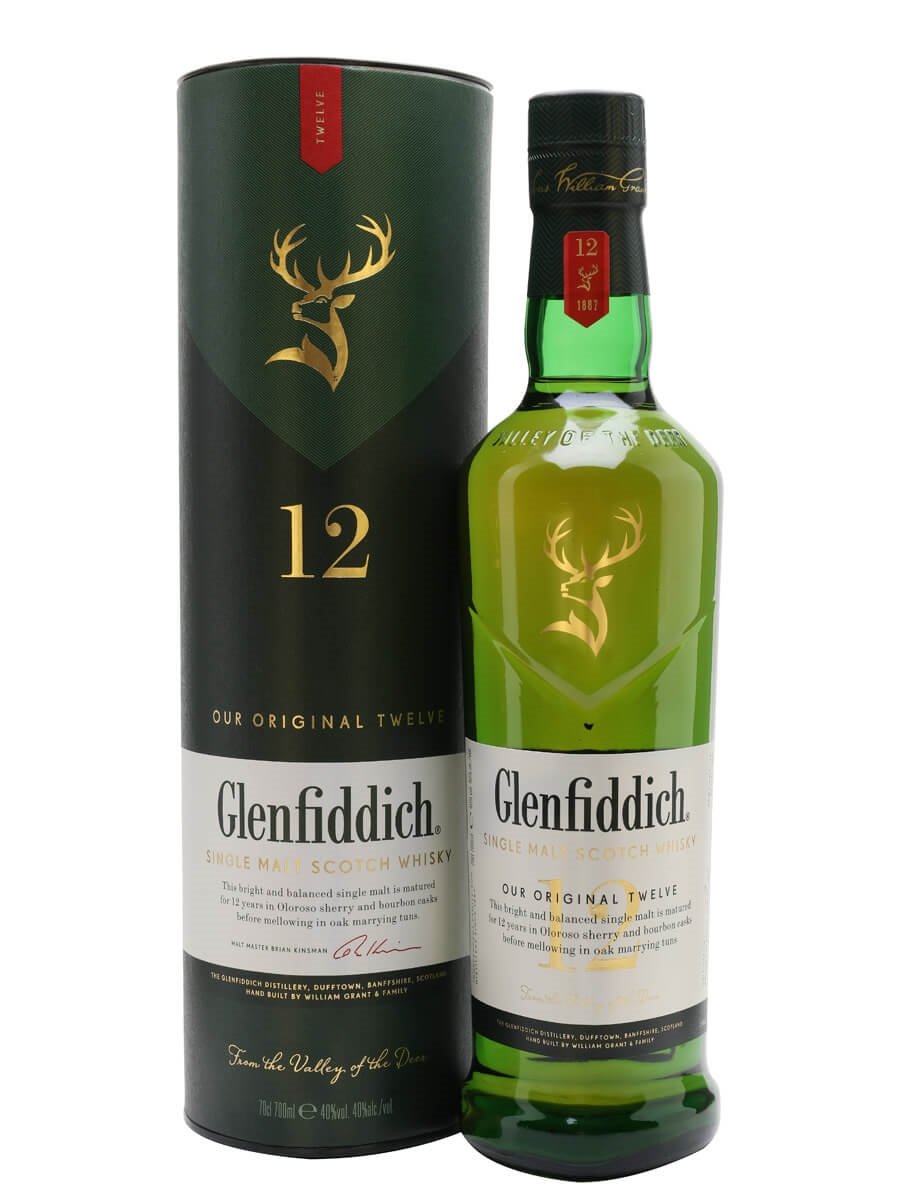 Glenfiddich 12 Years Single Malt Scotch Whiskey  - 750 ml